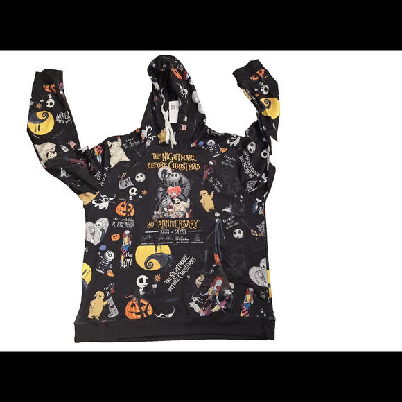 Rare NEW Nightmare B4 Christmas Hoodie (Runs Big) Size L Skellington Pull Over - Picture 6 of 10